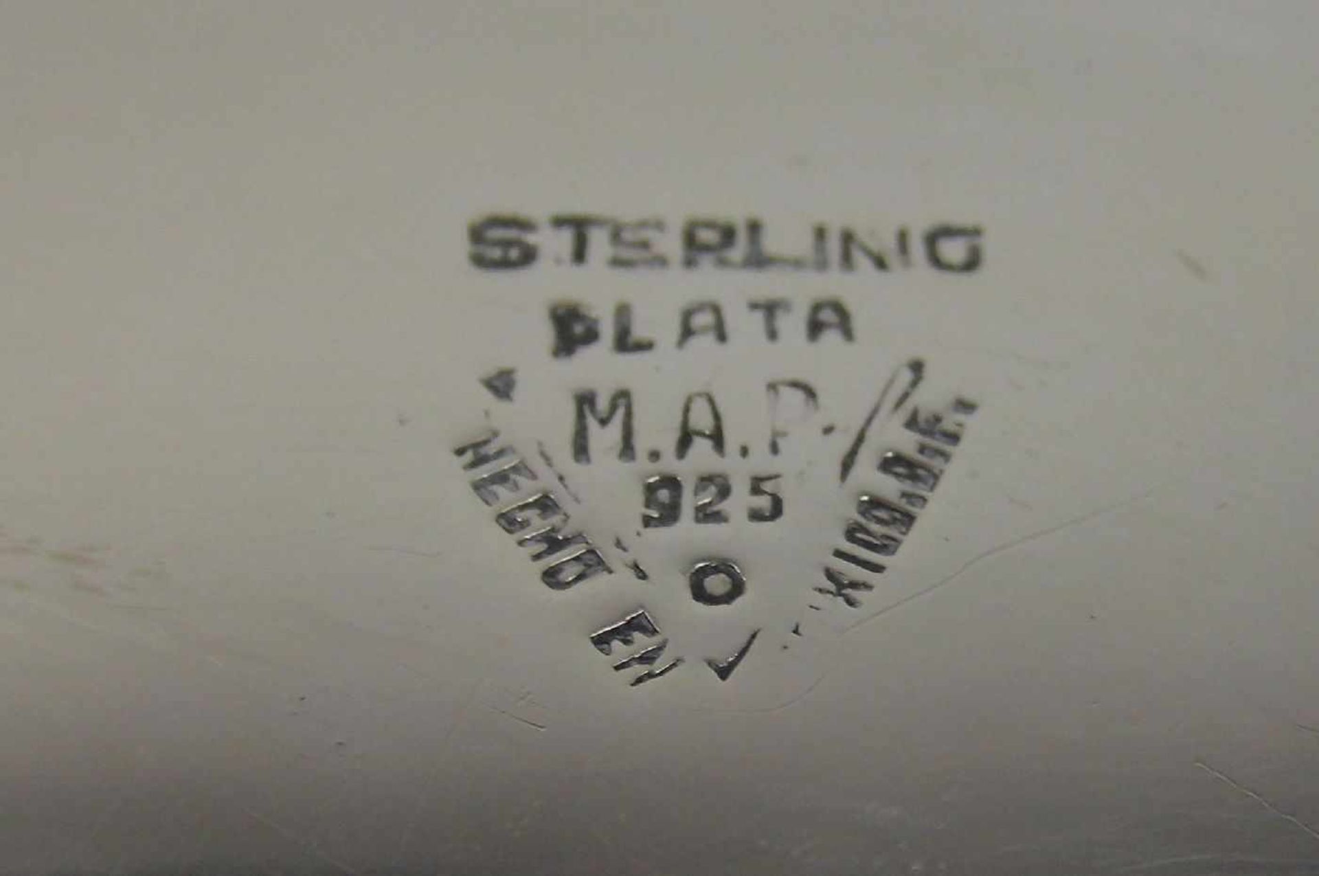 GEBÄCKSCHALE / DECKELDOSE / box, Mexiko, Sterlingsilber (507 g). Tropfenförmige Konfektschale auf - Bild 4 aus 4