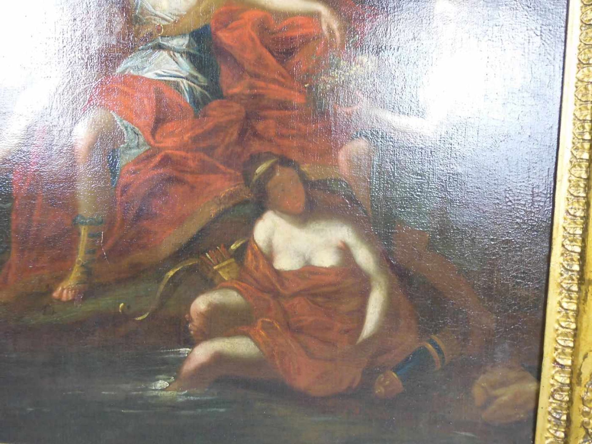 ANONYMUS (Maler des 18. Jh.) - Gemälde / painting: "Diana mit Begleiterinnen am Bachlauf", Öl auf - Bild 3 aus 5