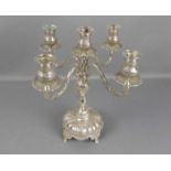 FÜNFFLAMMIGER KANDELANBER / KERZENSTÄNDER / candelabra, 800er Silber (1192 g), deutsch, gepunzt