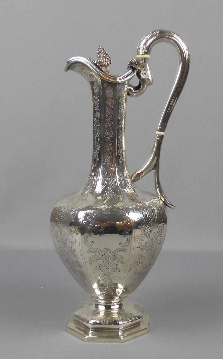 PRÄCHTIGE KARAFFE / WEINKARAFFE / jug, Sterlingsilber (860 g), England, Edinburgh, 1844,