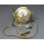 DUGENA FRACKUHR / TASCHENUHR MIT UHRENKETTE / pocketwatch, 585er Gelbgold (insgesamt 52,3 g)