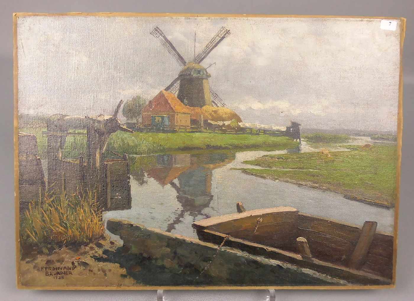 BRUNNER, FERDINAND (Wien 1870-1945 ebd.), Gemälde / painting: "Niederländische Landschaft mit