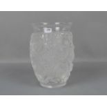 LALIQUE - VASE "BAGATELLE"/ glas vase, Kristallglas, partiell satiniert, unter dem Stand mit