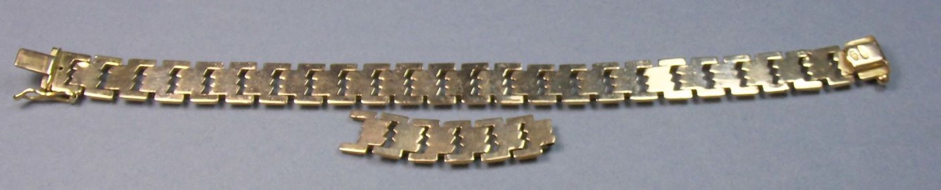 ARMBAND / bracelet aus 750er Gelbgold (Gewicht mit Verlängerung: 15,3 g), Sicherheitsverschluss, - Bild 2 aus 5