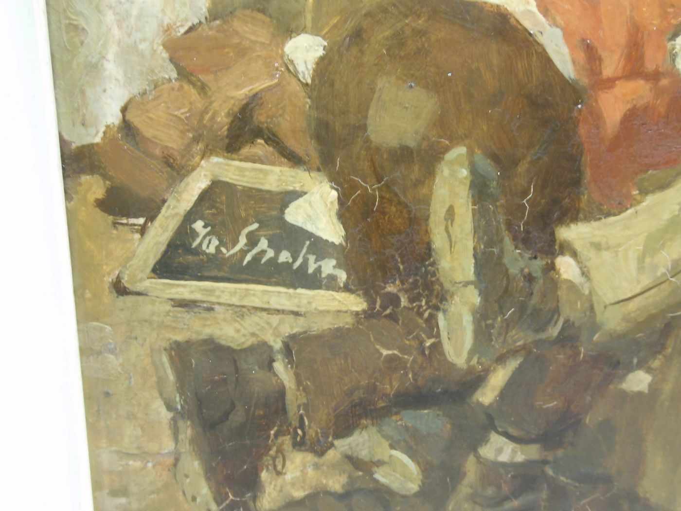 STRAHN, PETER JOSEF (Düren 1904-1997 Düsseldorf), Gemälde / painting: "Raufende Knaben auf dem - Image 3 of 4