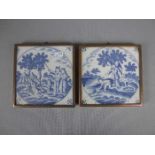 2 DELFTER BIBELFLIESEN / delft bible tiles, 18./19. Jh., Delfter Keramik / Fayence, jeweils mit