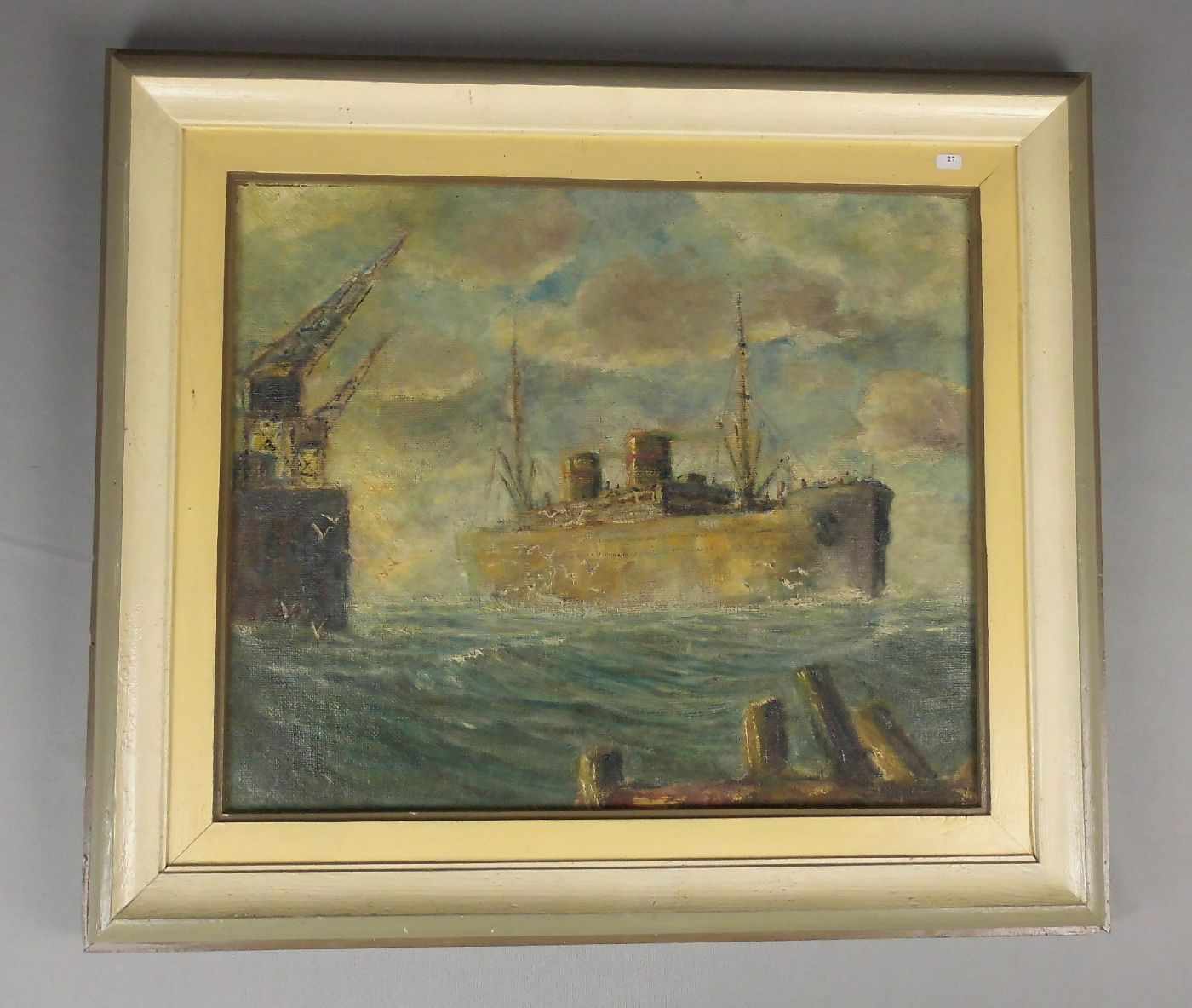 SEEMANN, RUDOLF (Frankfurt / Oder 1906-1977 Rheine), Gemälde / painting: "Hamburger Hafen", Öl auf