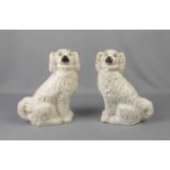 GROSSE KAMINHUNDE / pair of dog figures, Keramik, Staffordshire / England. Paar sitzender Kaminhunde