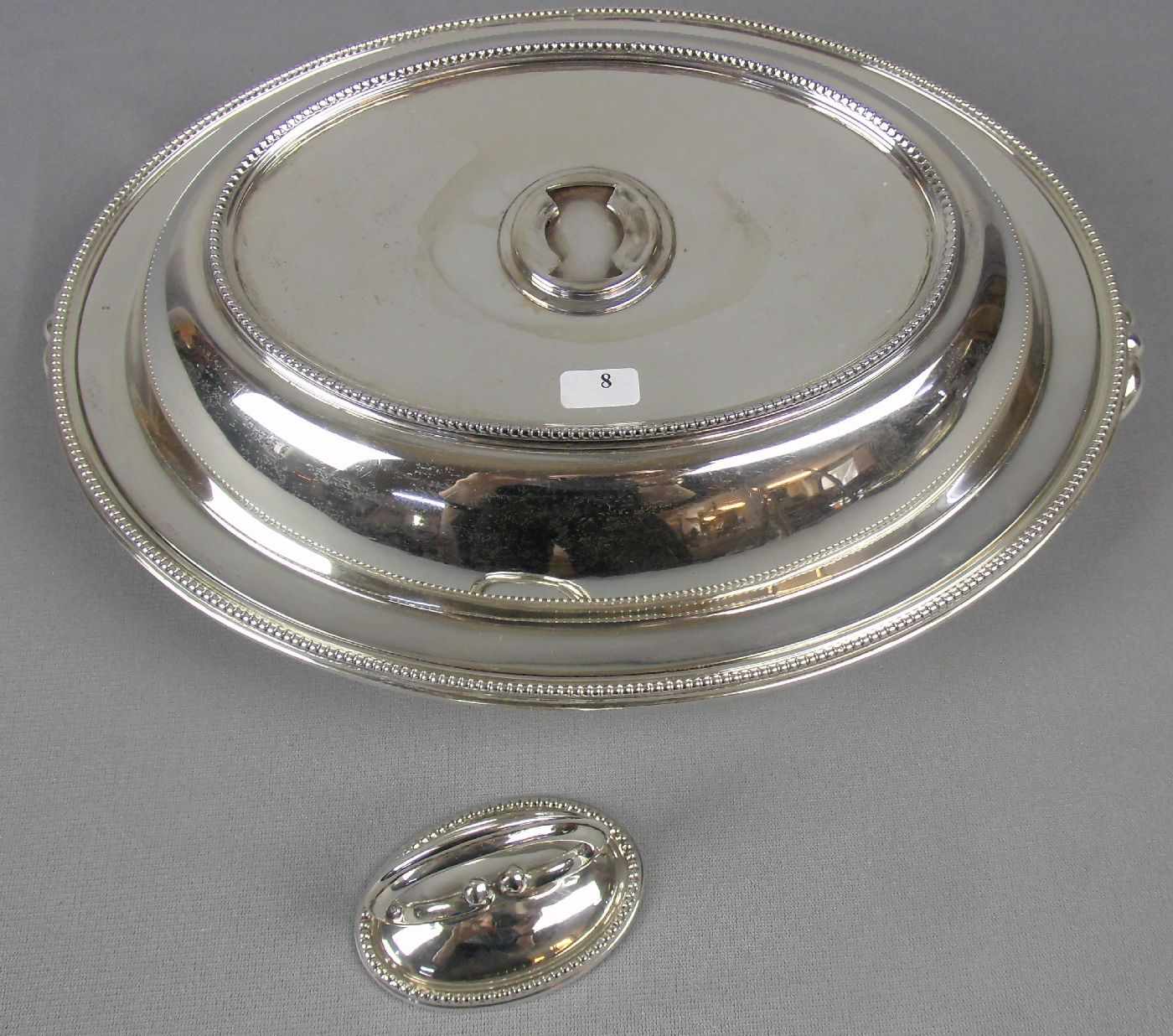 ENTRE DISH / SPEISENWÄRMER / EXKLUSIVE DECKEL - SCHALE / silver entre dish, Sterlingsilber (2080 g), - Image 6 of 8