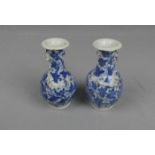 PAAR VASEN / pair of vases, Porzellan, China, 20 Jh.; Balusterform mit umlaufenden plastischen