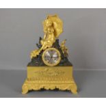 FIGÜRLICHE LOUIS-PHILIPPE - UHR / KAMINUHR / fire place clock, Frankreich, um 1840; Bronzegehäuse,