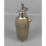 ART DÉCO - SODA - FLASCHE / SYPHON, Glas mit Metallmonturen, England, gemarkt "Sparklets Ltd" /