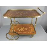 TEEWAAGEN / SERVIERWAAGEN / tea trolley, 2. Hälfte 20. Jh.; schmalrechteckige, geschweifte Form