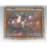 HERVENS, JACQUES (1890-1928), Gemälde / painting: "Blumenstillleben mit Rosen", Öl auf Leinwand /
