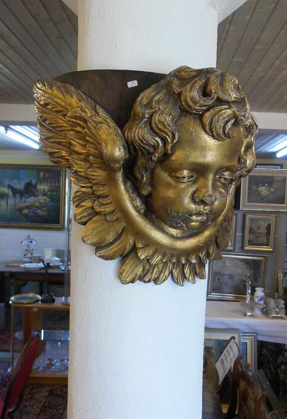 GEFLÜGELTER PUTTO, um 1700, Holz, geschnitzt und goldfarben gefasst über Kreidegrund. - Bild 6 aus 6