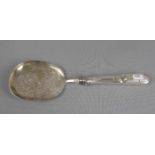 PRÄCHTIGER VORLEGELÖFFEL / silver spoon, Silber (säuregetestet, Griff wahrscheinlich beschwert,