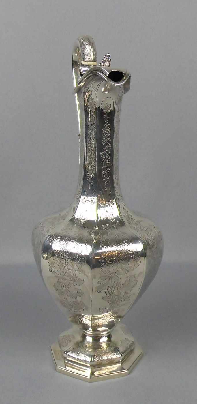 PRÄCHTIGE KARAFFE / WEINKARAFFE / jug, Sterlingsilber (860 g), England, Edinburgh, 1844, - Bild 4 aus 10