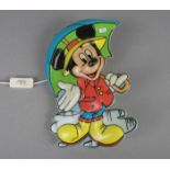 WALT DISNEY - KINDERZIMMER - LAMPE "Mickey Mouse mit Schirm", 1960er / 1970er Jahre. Thermisch