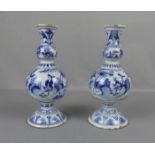 PAAR KALEBASSEN - VASEN / faience gourd vases, 18./19. Jh., Delfter Fayence / Keramik,