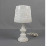 ALABASTER - LAMPE / lamp, Alabaster mit polierten Partien, 2. Hälfte 20. Jh., einflammig