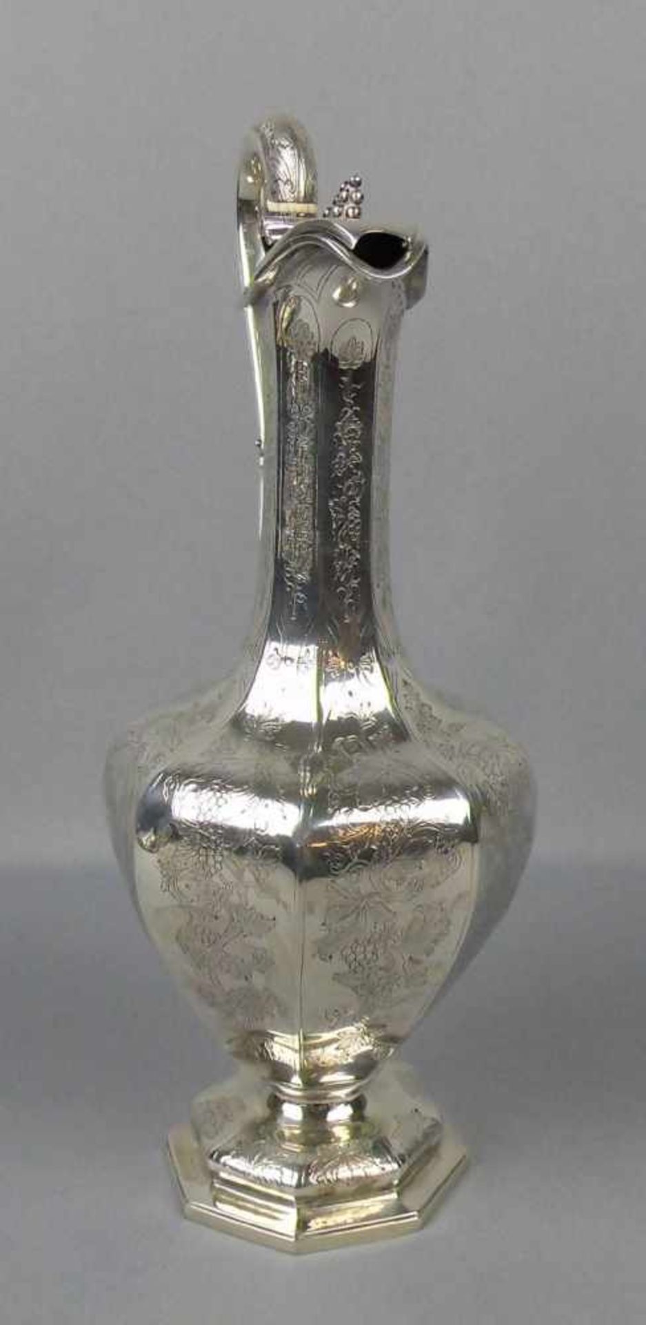 PRÄCHTIGE KARAFFE / WEINKARAFFE / jug, Sterlingsilber (860 g), England, Edinburgh, 1844, - Bild 4 aus 10