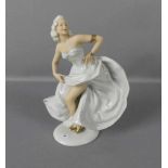 PORZELLANFIGUR / porcelainfigure: "Tänzerin", Art déco, um 1930/40. Porzellanfabrik