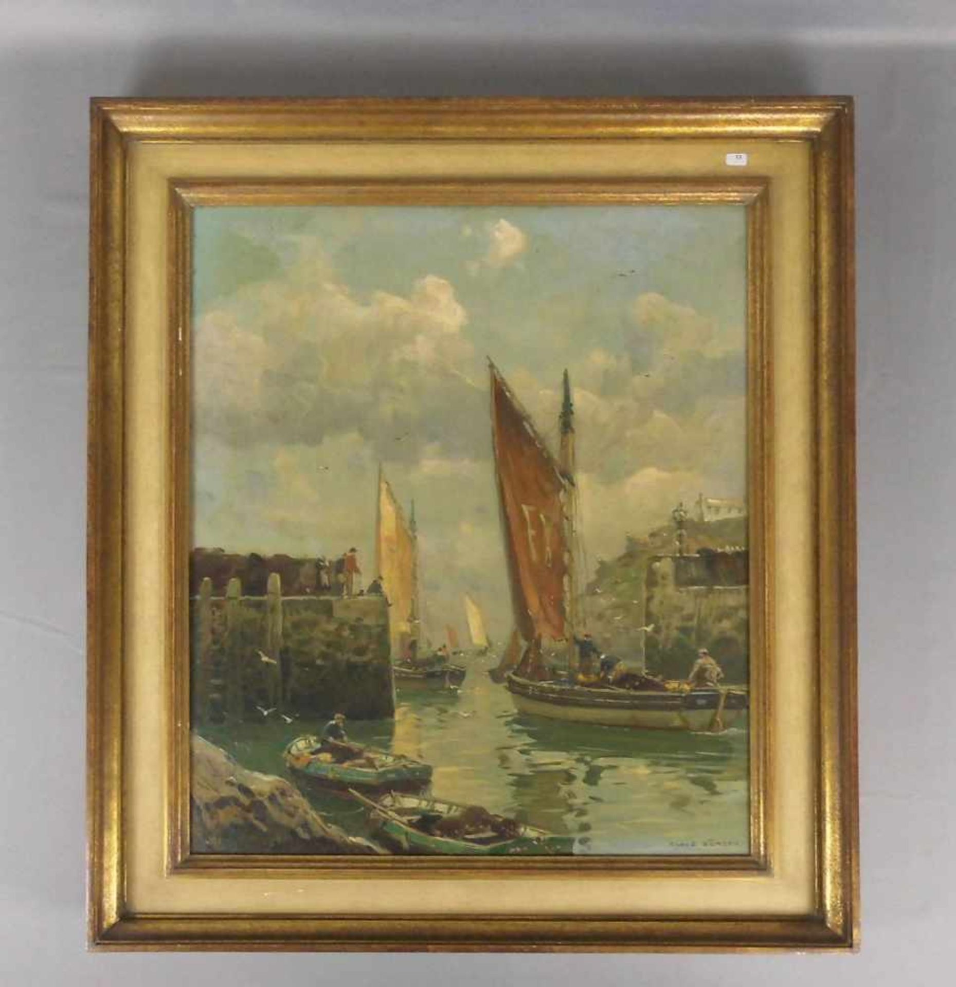 BERGEN, CLAUS (Stuttgart 1885-1964 Lenggries), Gemälde / painting: "Hafenszene", Öl auf