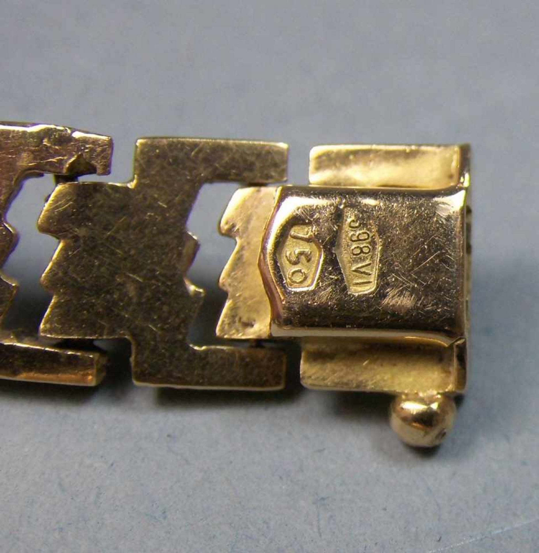 ARMBAND / bracelet aus 750er Gelbgold (Gewicht mit Verlängerung: 15,3 g), Sicherheitsverschluss, - Image 4 of 5