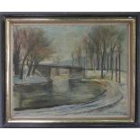 SCHUG, ERICH (Ludwigshafen 1906-1982 Bad Dürkheim), Gemälde / painting: "Am Rhein-Marne Kanal