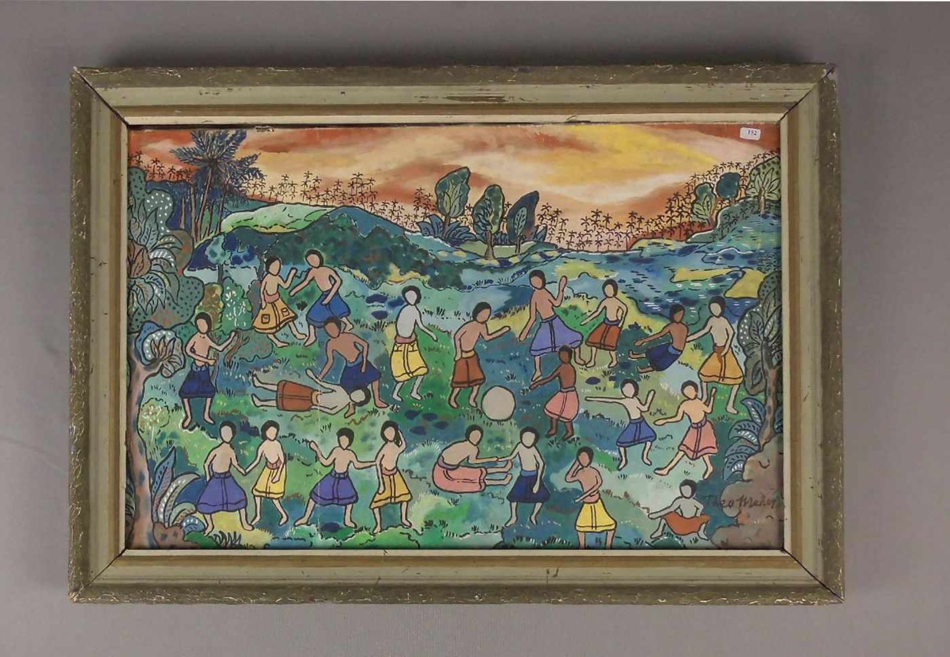 MEIER, THEO (auch Theomeier, Basel 1908-1982), Gemälde / painting: "Balinesisches Volksfest",
