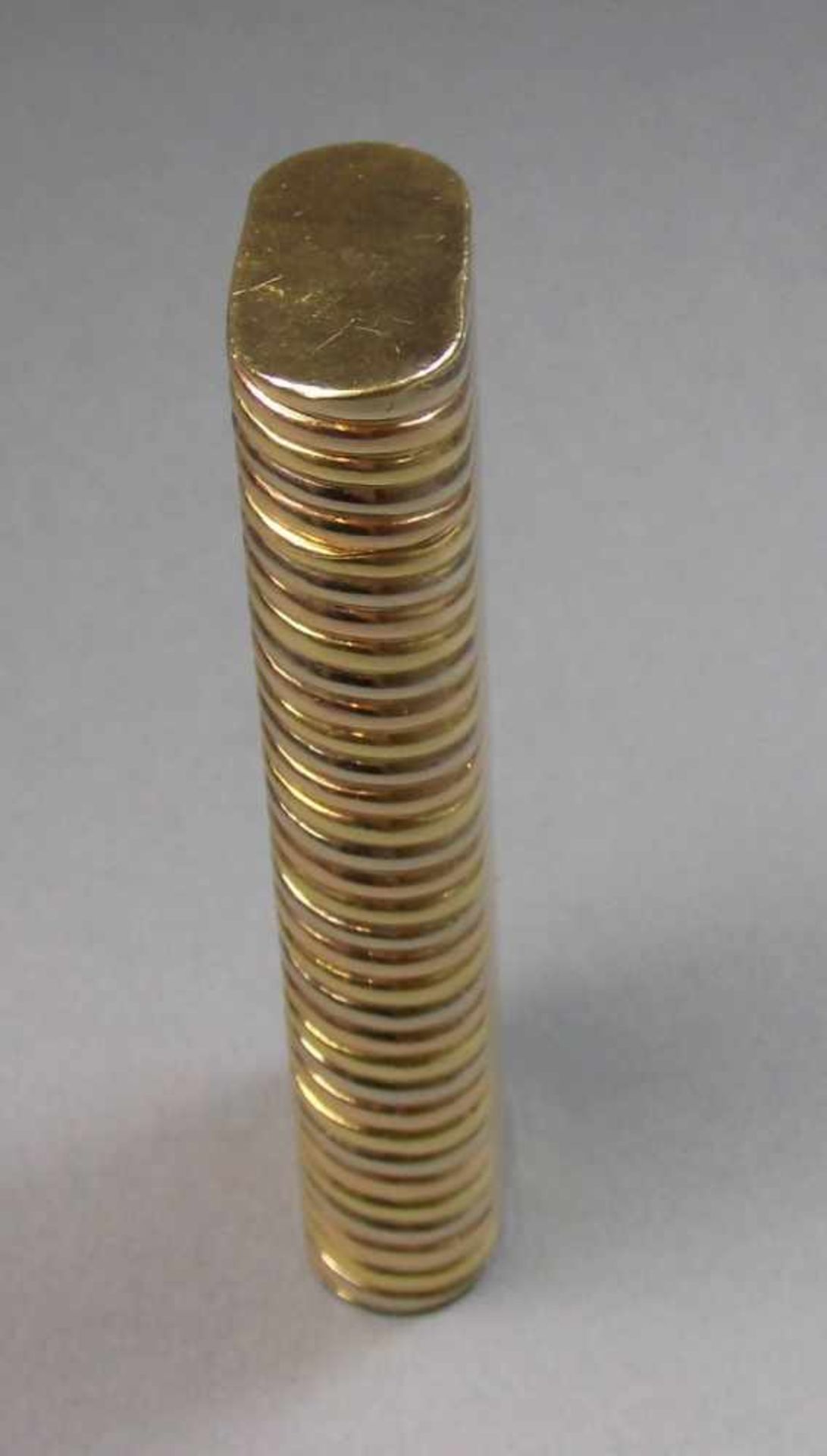 CARTIER FEUERZEUG / lighter, Gold (750er, 92 g), Frankreich, unter dem Stand Firmenstempel " Cartier - Image 2 of 4