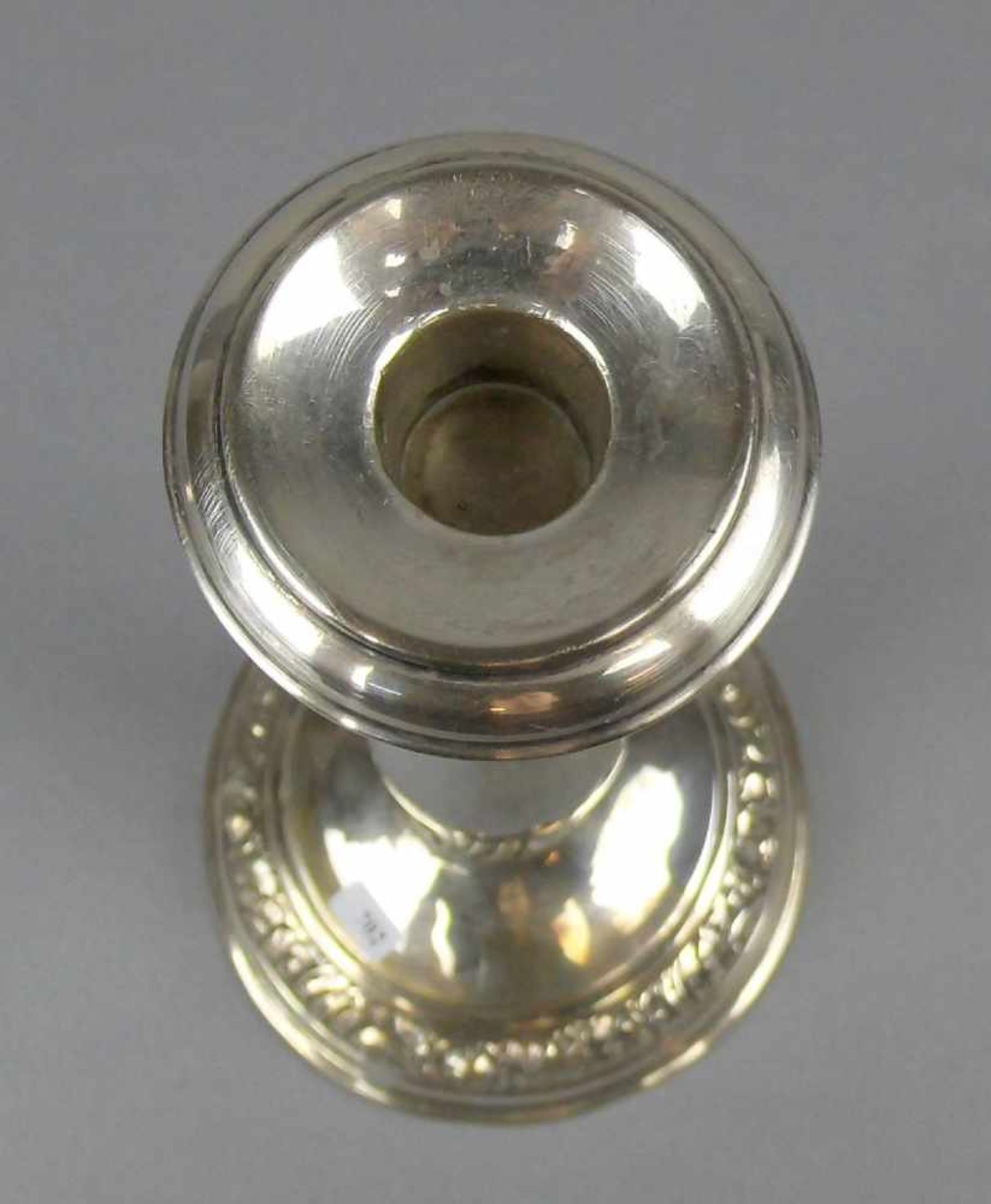 SILBERNER KERZENLEUCHTER / KERZENSTÄNDER / TISCHLEUCHTER / silver candle stick, 800er Silber (mit - Image 7 of 8
