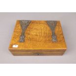 JUGENDSTIL - SCHATULLE / box, um 1900. Quaderförmige Holzschatulle mit Scharnierdeckel und