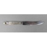 OBSTMESSER / fruit knife, Sterlingsilber, Dänemark, beschwerter Griff aus Silber, mit