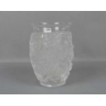 LALIQUE - VASE "BAGATELLE"/ glas vase, Kristallglas, partiell satiniert, unter dem Stand mit