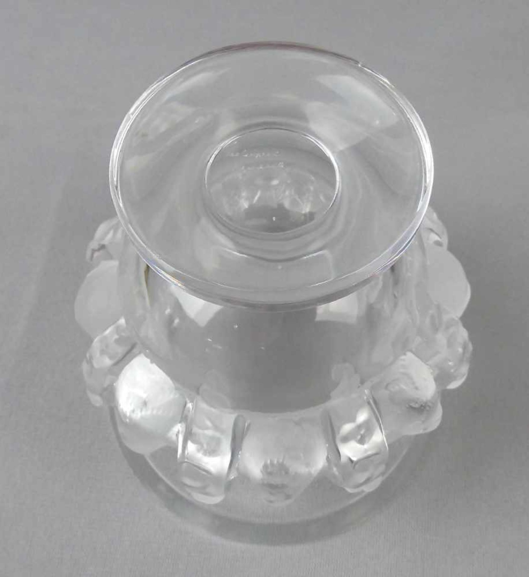 LALIQUE - VASE "DAMPIERRE" / glass vase, Kristallglas, partiell satiniert, unter dem Stand mit - Bild 4 aus 6