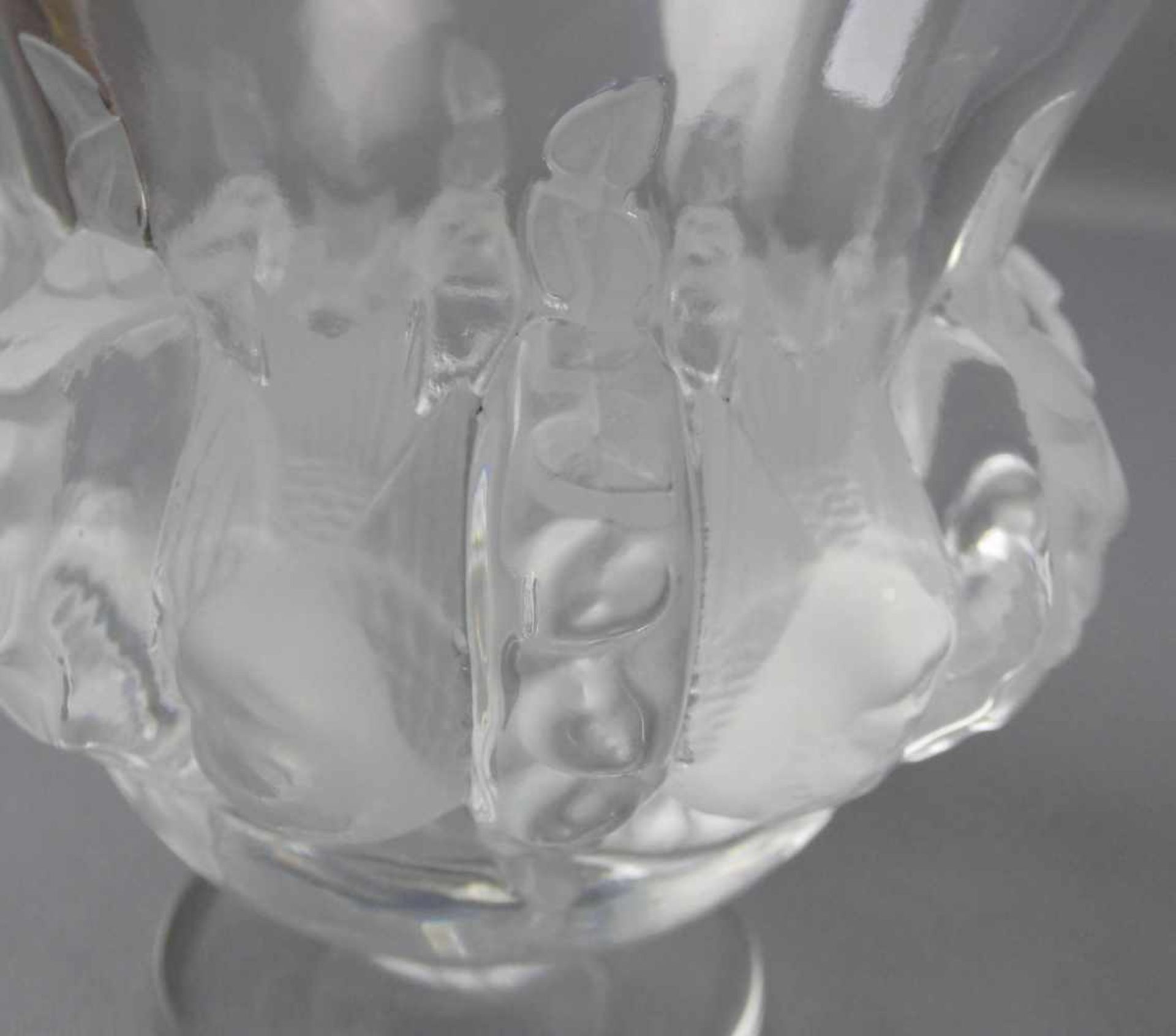 LALIQUE - VASE "DAMPIERRE" / glass vase, Kristallglas, partiell satiniert, unter dem Stand mit - Bild 6 aus 6