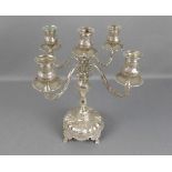 FÜNFFLAMMIGER KANDELANBER / KERZENSTÄNDER / candelabra, 800er Silber (1192 g), deutsch, gepunzt