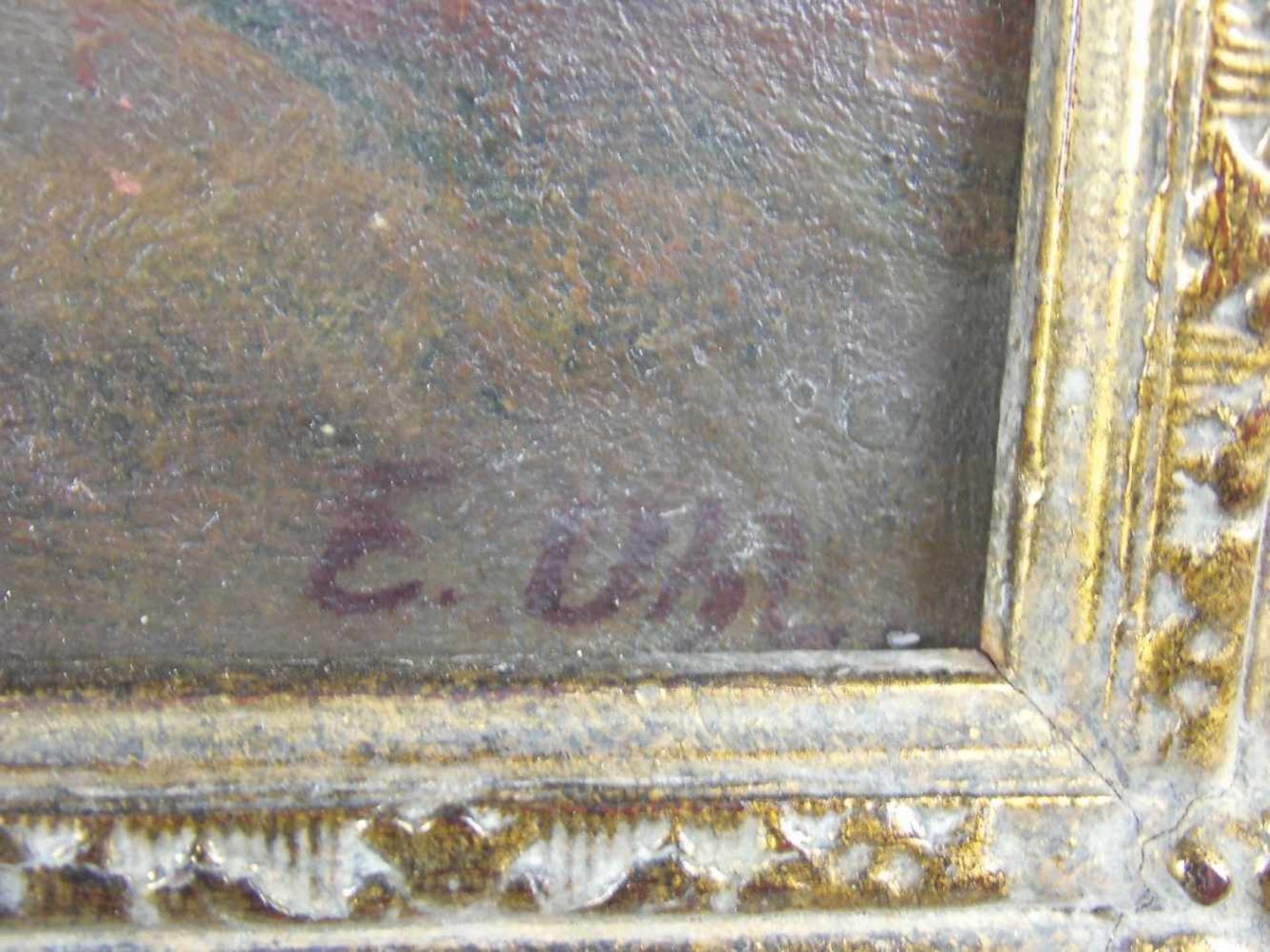 UHL, EMIL (Brüx / Most 1864-1945 Bayrisch Gmain), Gemälde / painting: "Interieur", Öl auf Holz / oil - Bild 2 aus 3