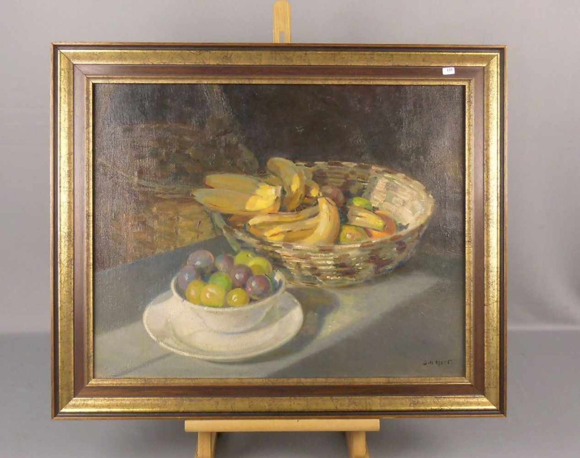 DE HEER, SIMON (1885-1970), Gemälde / painting: "Stillleben mit Früchten", Öl auf Leinwand / oil