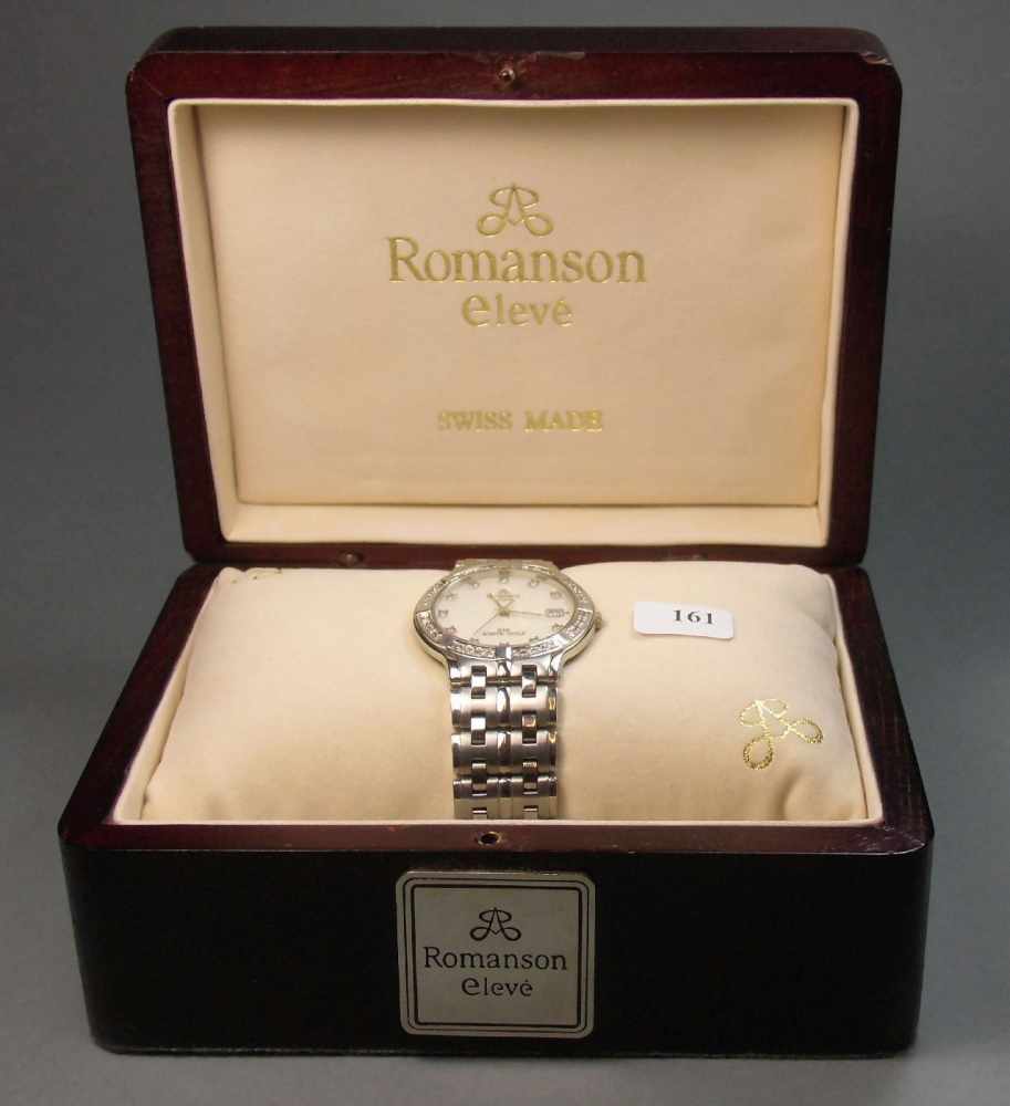 ARMBANDUHR/ wristwatch, 1990er Jahre, Manufaktur "Romanson" / Seoul, Schweizer Quartzwerk, bez. " - Image 4 of 5