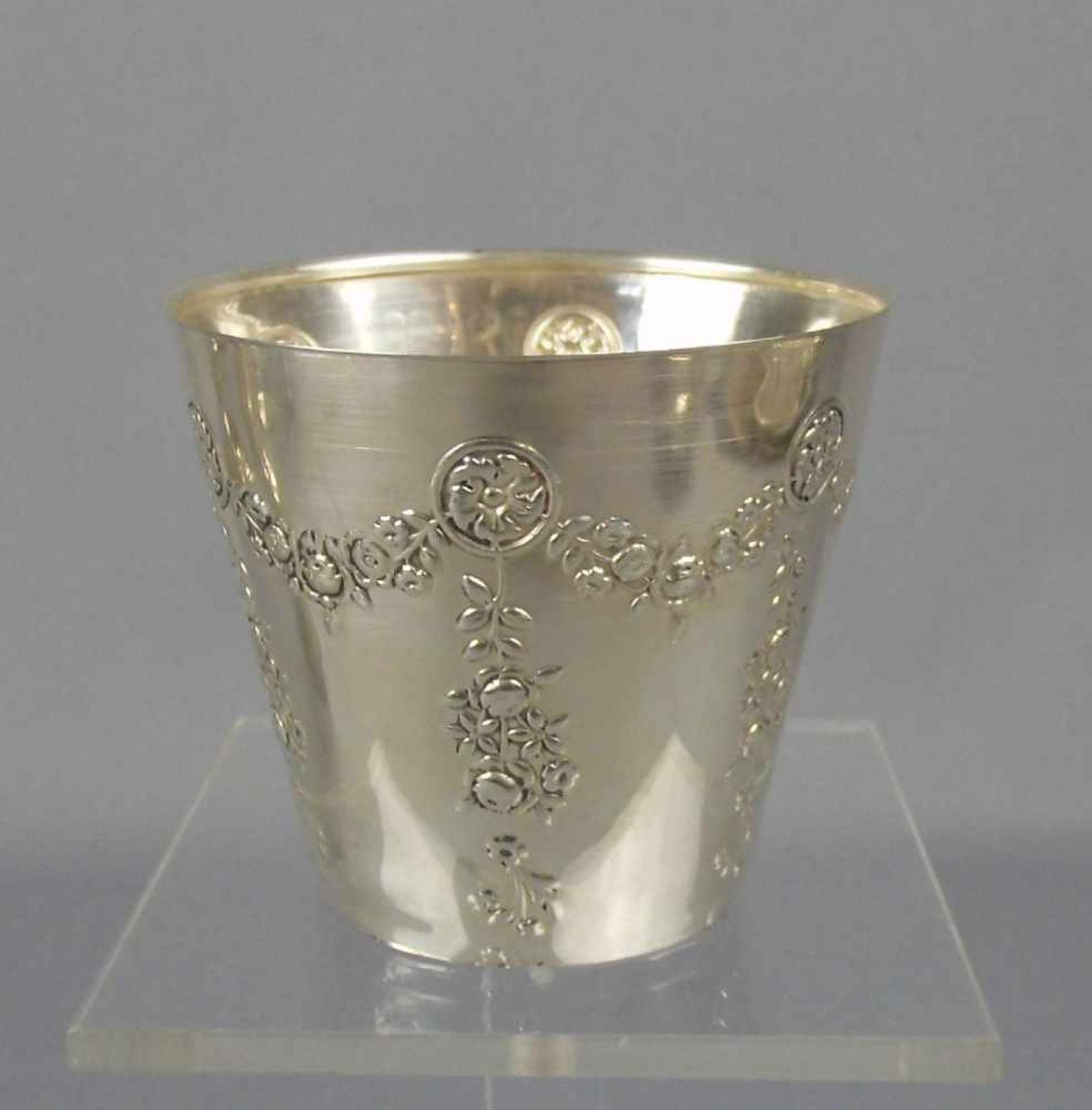 SILBER - BECHER / mug, Sterlingsilber (57,9 g), England, Birmingham, 1910, Meistermarke "William