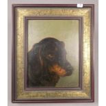 DEIKER, CARL FRIEDRICH (Wetzlar 1836-1892 Düsseldorf), Gemälde / painting: "Hunde - Bildnis", Öl auf