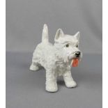 KERAMIK - HUND: "Terrier / West Highland Terrier" / dog figure, 2. Hälfte 20. Jh., Keramik, unter