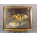 DE HEER, SIMON (1885-1970), Gemälde / painting: "Stillleben mit Früchten", Öl auf Leinwand / oil