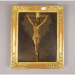 ANONYMUS (18./19. Jh.), Gemälde / painting "Christus am Kreuz", Öl auf Metallplatte, 19. Jh.