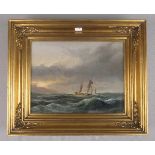 MELBYE, ANTON (Kopenhagen 1818-1875 Paris), Gemälde / painting: "Segelschiff auf hoher See", Öl