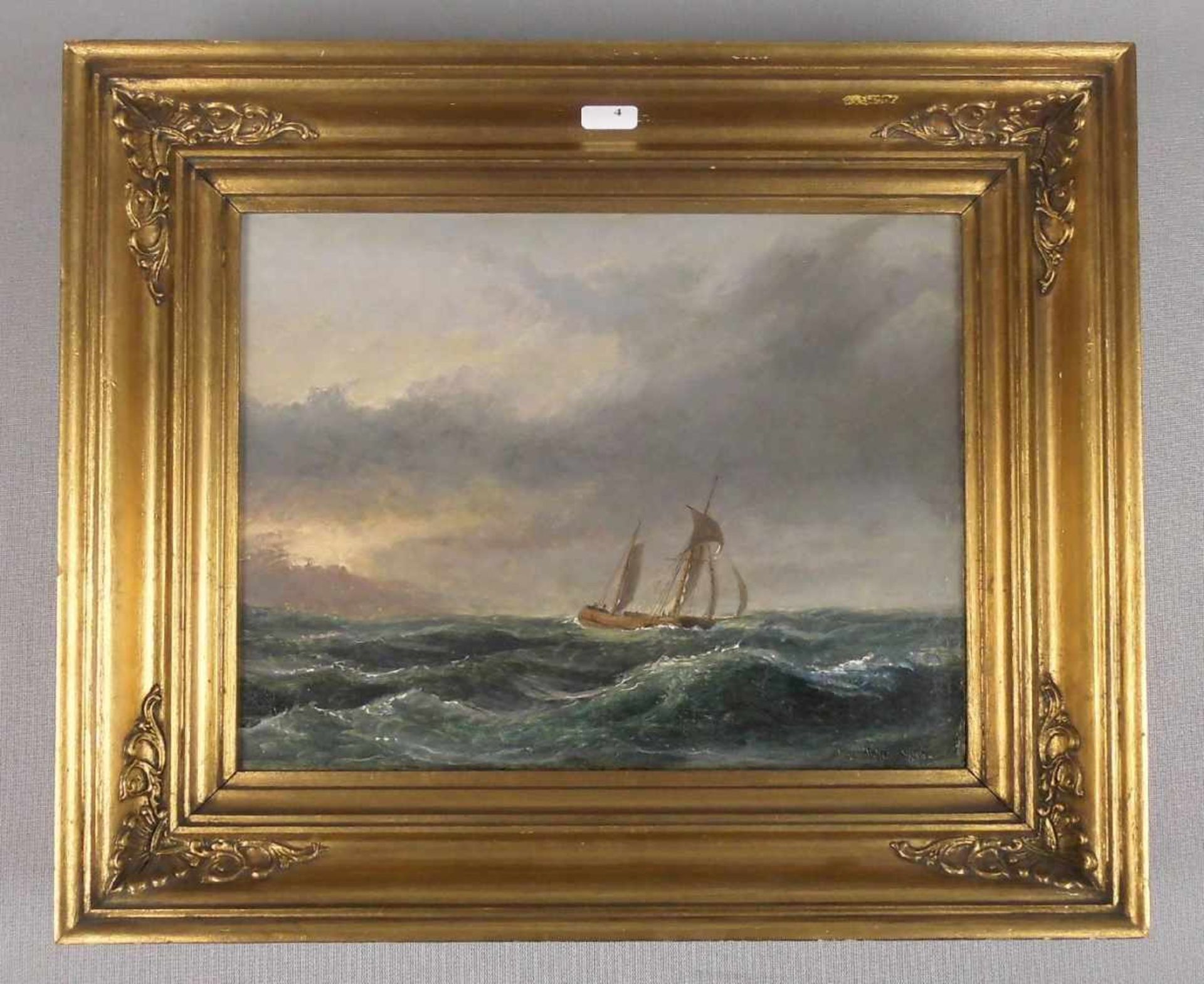 MELBYE, ANTON (Kopenhagen 1818-1875 Paris), Gemälde / painting: "Segelschiff auf hoher See", Öl