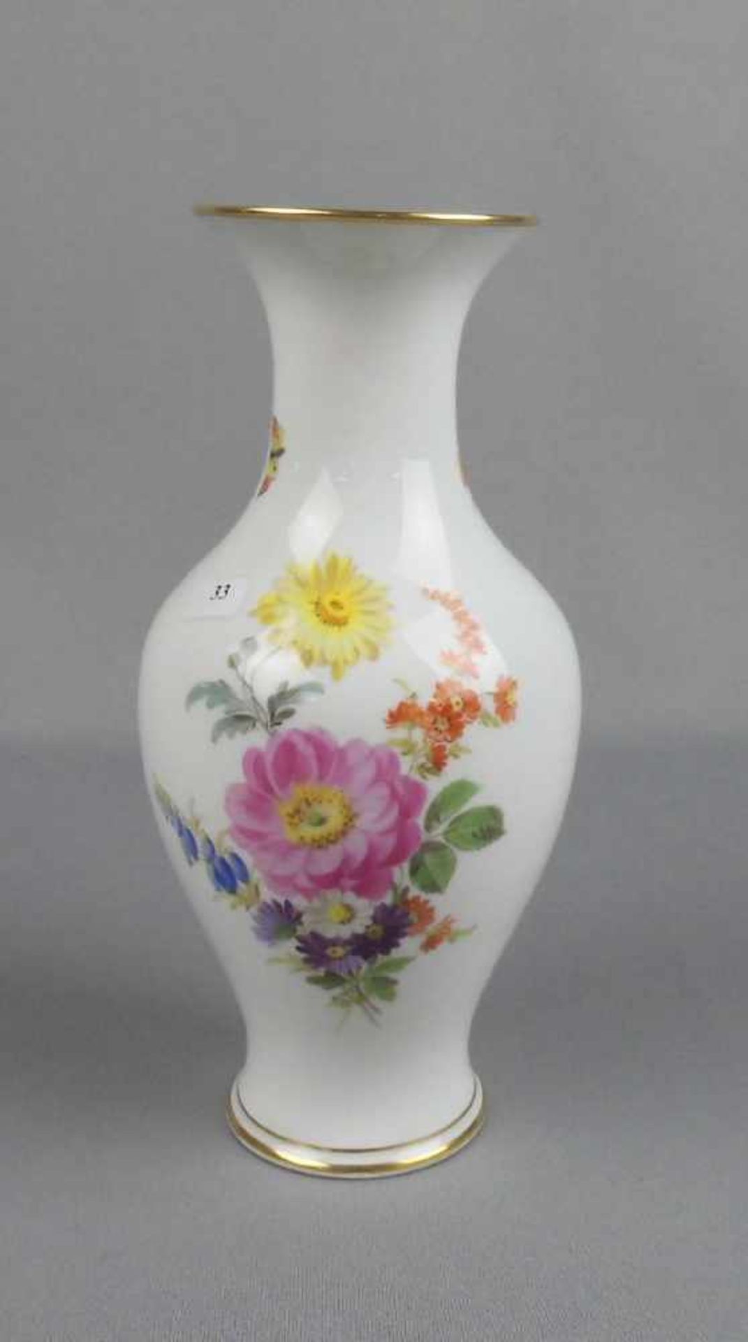 VASE, Porzellan, Manufaktur Meissen, unterglasurblaue Knaufschwertermarke, Marke 1860-1924 (1. Wahl)