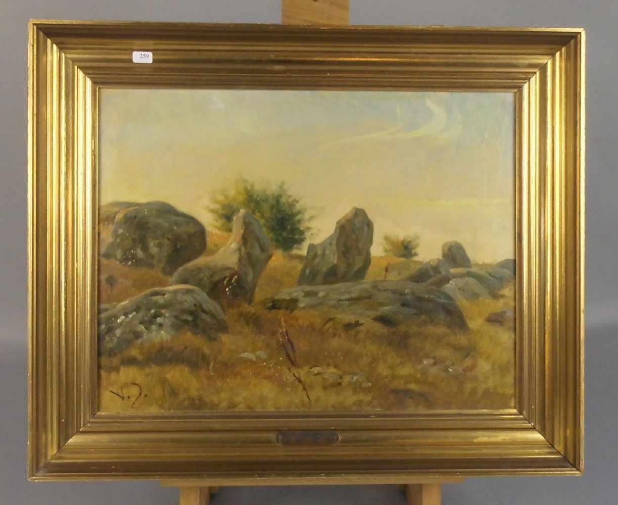 IRMINGER, VALDEMAR (1850-1938), Gemälde / painting: "Hünensteine", Öl auf Leinwand / oil on